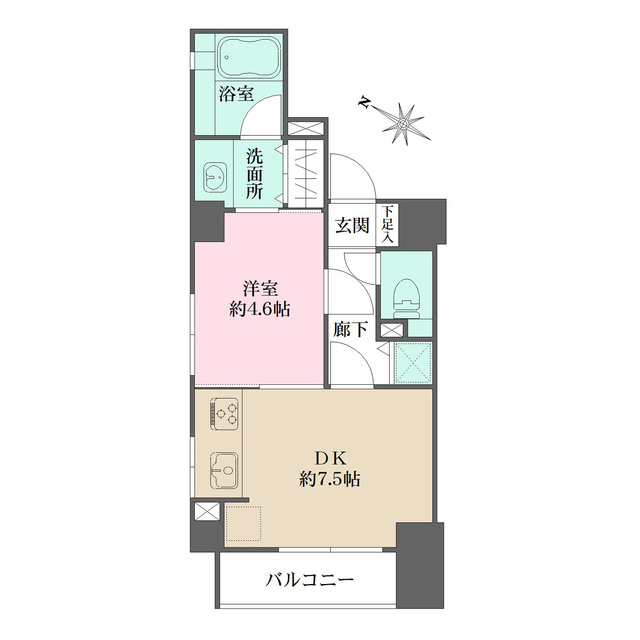 神戸市中央区小野柄通３丁目の賃貸マンションの間取り