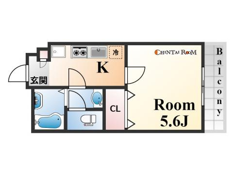 神戸市中央区野崎通７丁目の賃貸マンションの間取り