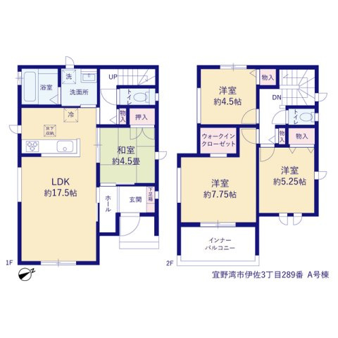 宜野湾市伊佐3丁目（全2棟）A号棟の間取り|A号棟　