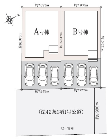 宜野湾市伊佐3丁目（全2棟）A号棟の区画図|A号棟　