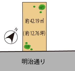 渋谷区東　建築条件なし売地の土地図