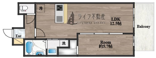 プレサンスOSAKA東成中本ハーヴィルの間取り