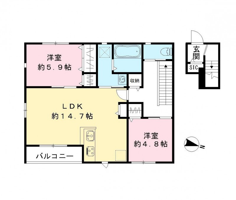ポプリ中山の間取り