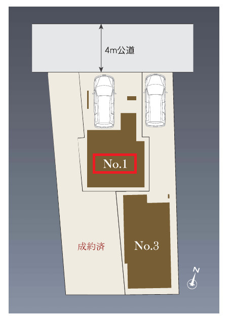 豊島区北大塚３丁目新築戸建の区画図