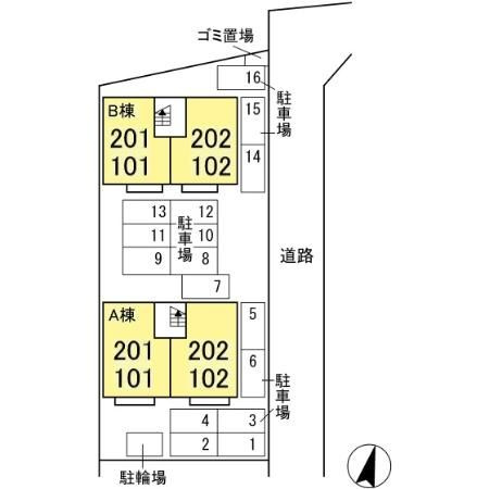 コーポガーベラ　Bの区画図