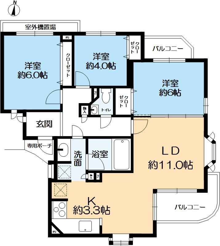 ファミーユ御影いずみの間取り|2026年6月リフォーム完成しました。
阪急神戸線御影駅徒歩5分
専有面積：68.69㎡ 3LDK
最上階・南東角部屋です。
ペット飼育可です。（規約制限有）