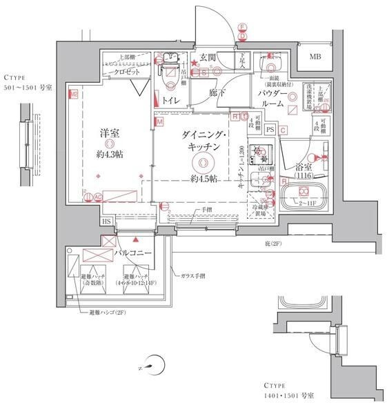 クレイシアIDZ上野 の間取り