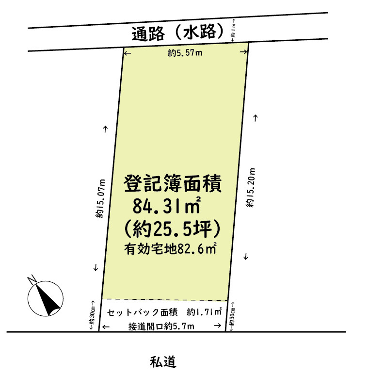 陽当たりの良い南道路