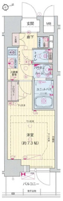 プレサンスジェネ浅草EASTの間取り