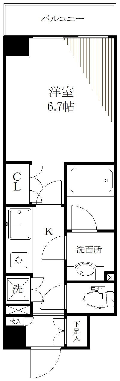 中央区日本橋３丁目の賃貸マンションの間取り