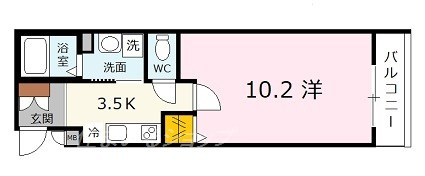 広島市安佐北区可部２丁目のアパートの間取り