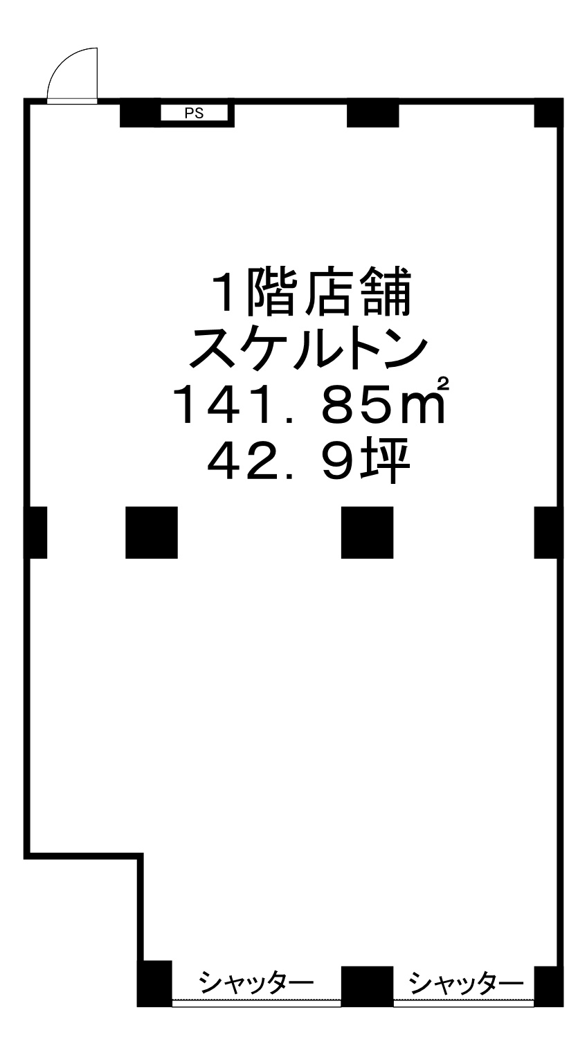 摂津市鳥飼八防１丁目の店舗一部の間取り