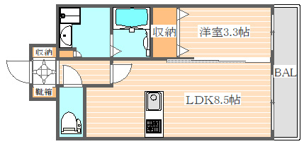 HGS山王南(エイチジーエス山王南)の間取り|使いやすい間取りです。