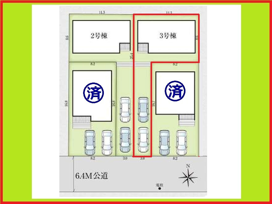 名古屋市中川区一色新町２丁目の新築一戸建の区画図|◇３号棟◇　　