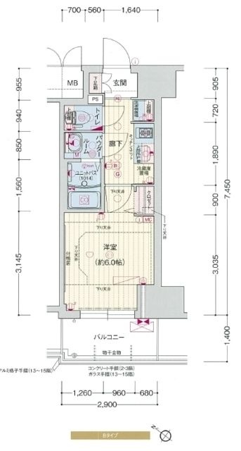 プレサンス神戸元町ベルシオンの間取り