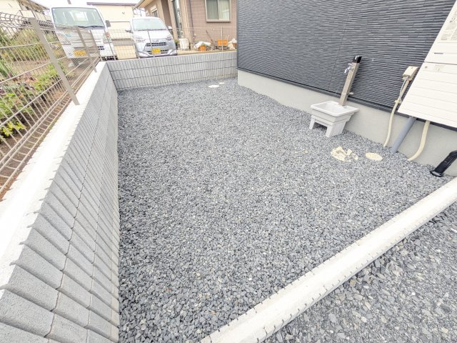 ひたちなか市中根9期　新築戸建　3号棟の庭|日当たりや広さを現地で体感してください。理想のガーデニングや家庭菜園を始めてみませんか。
