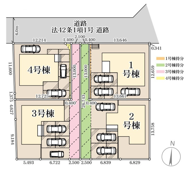 ひたちなか市中根9期　新築戸建　3号棟の区画図|区画図です♪
