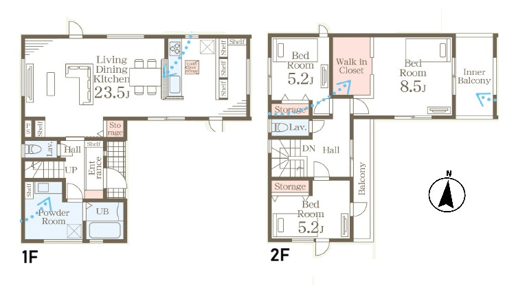 ひたちなか市中根9期　新築戸建　3号棟の間取り|実際の空間の広さや陽当たり、風通しなどは現地でご確認できます♪