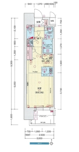 プレサンス久屋大通セントラルパークの間取り