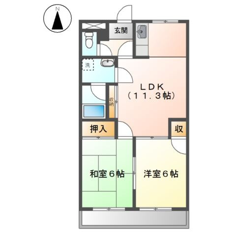 メゾンドフジ１１７の間取り