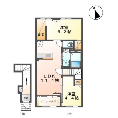 仮）取手市青柳アパート新築工事の間取り