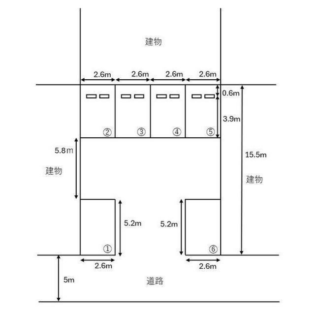 岐阜市羽衣町１丁目の駐車場の間取り