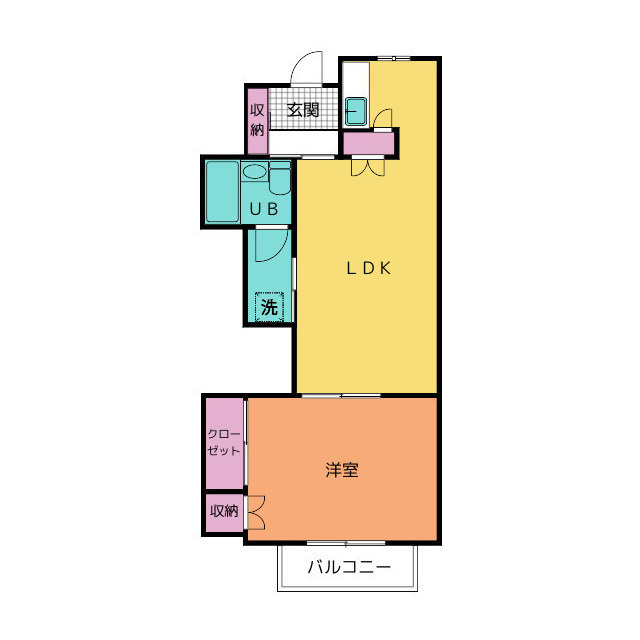 西沖ハイツ　Ⅰの間取り