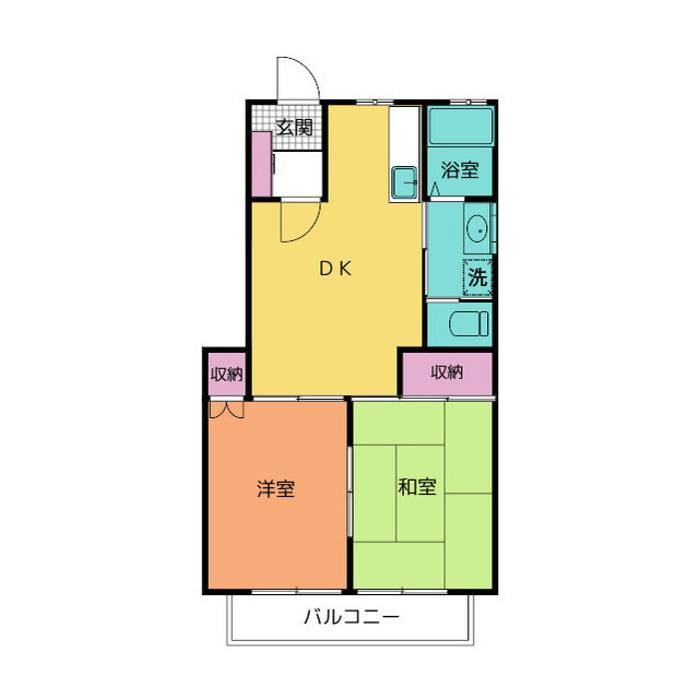 西沖ハイツ　Ⅱの間取り