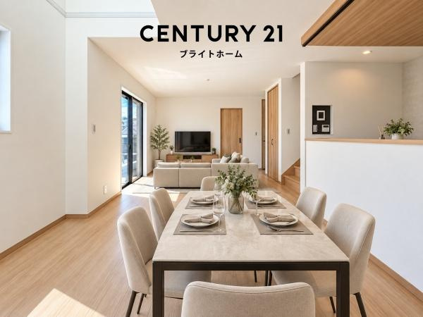 横浜市南区六ツ川２丁目の新築一戸建の居間・リビング|自慢したくなるリビング！
形も良く家具の配置にも困りません。
※家具等はCGでの参考レイアウトです。
