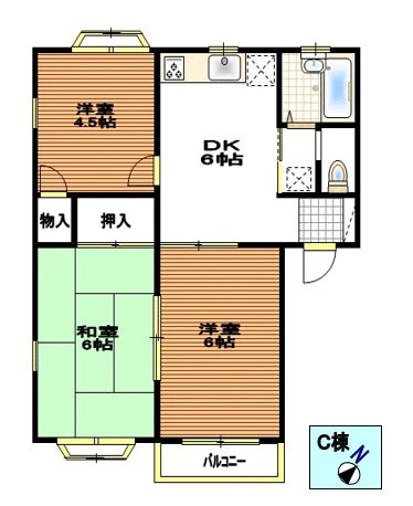 シャトレーひばりＣ棟の間取り