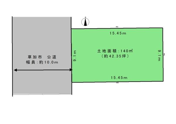 【外観】 | 【17日(土)・18日(日)見学可能】草加市氷川町売地 | 土地面積：140平米(42.35坪)／土地価格5,280万円