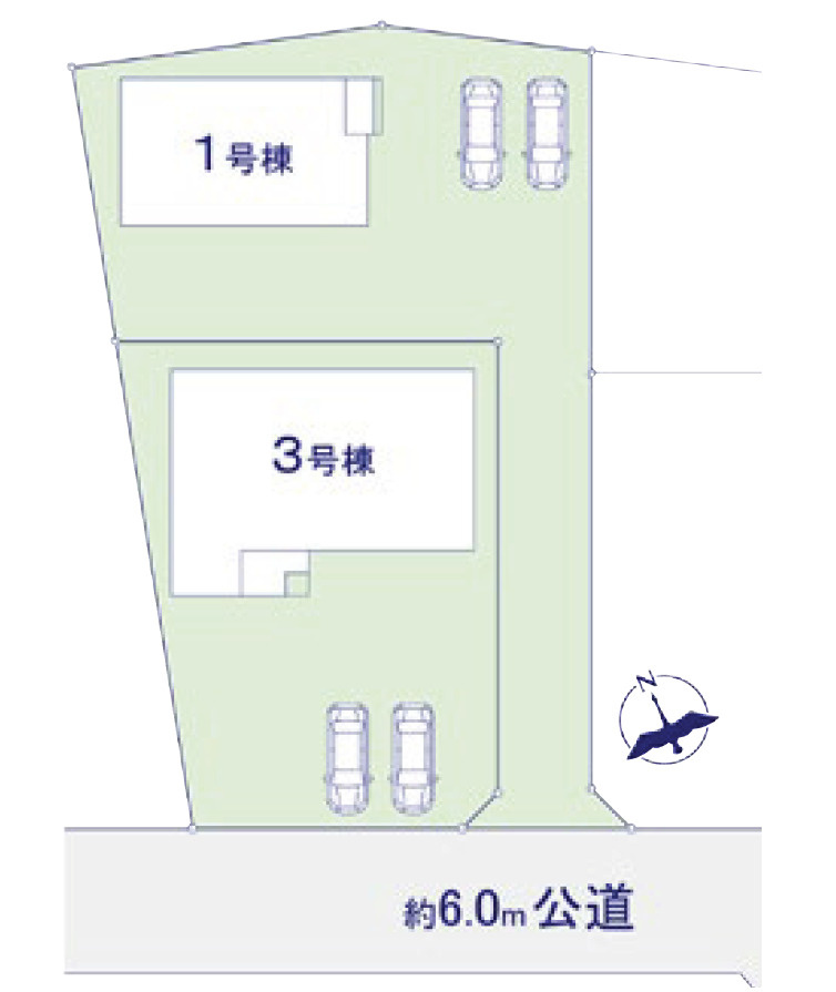 水戸市東前町5期　新築戸建て　3号棟の区画図|区画図です♪
