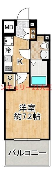 ラシュレエグゼ難波南の間取り