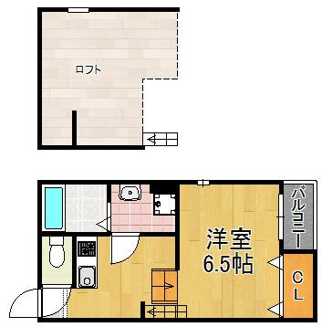 stageM（ステージエム）の間取り|★ロフト付きの１K★