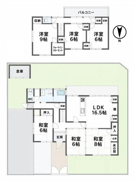 生駒郡安堵町岡崎　一戸建の間取り