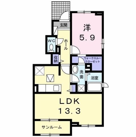 ラララＫ３　Ｂの間取り