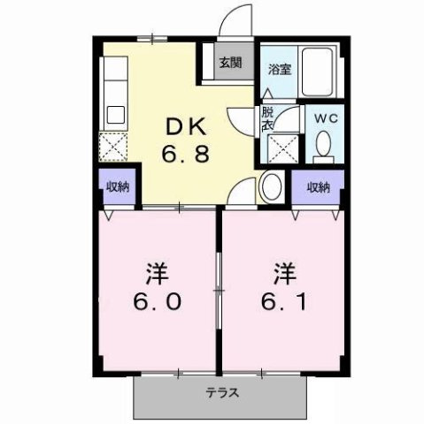 サンヒルナガヒロⅡの間取り