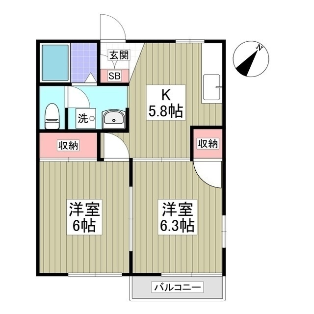 上前ハイツCの間取り