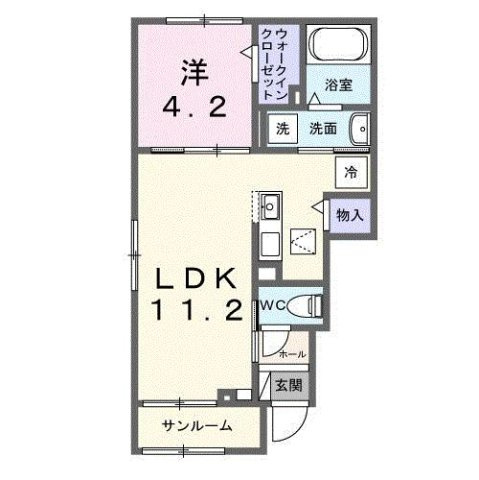 アンフィニ　アムールⅠの間取り