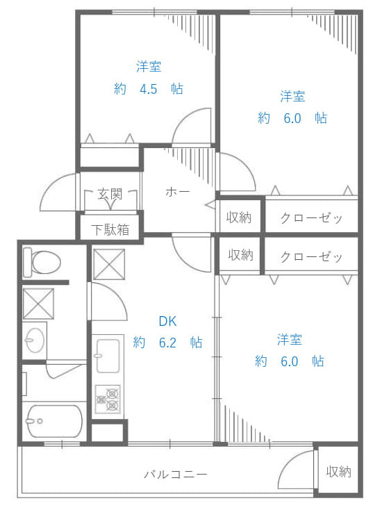 立川市羽衣町２丁目の中古マンションの間取り