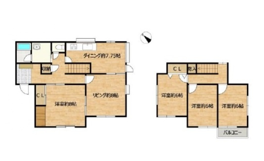 中古戸建　鳩山町鳩ヶ丘3-19-9（リフォーム空宅）の間取り