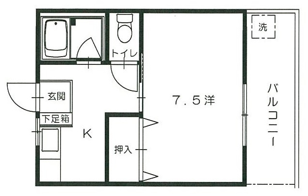 コーポヒロミの間取り|コーポヒロミ203号室
　