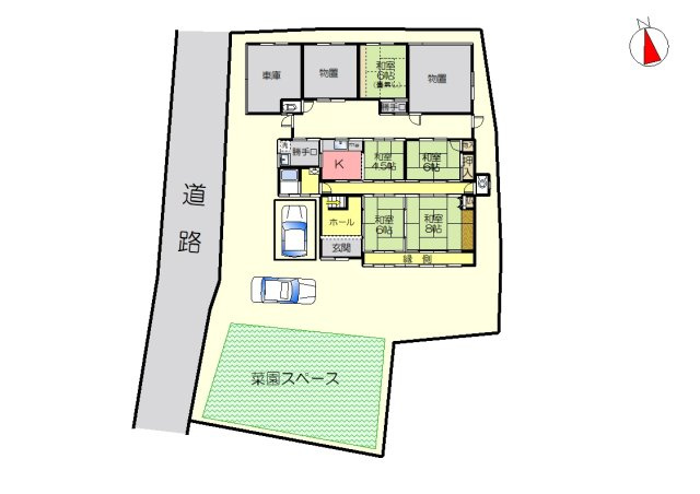 丹波市柏原町上小倉の中古一戸建の区画図