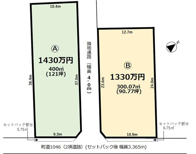 住宅用地・A区画の土地図
