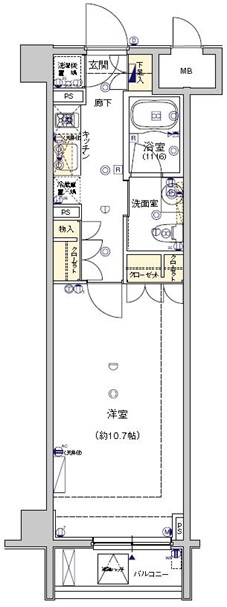 Feeth水天宮前の間取り