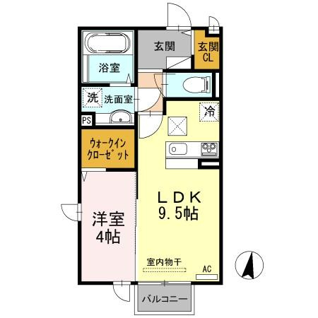 シャンブル・アンソレイエ Ⅱの間取り