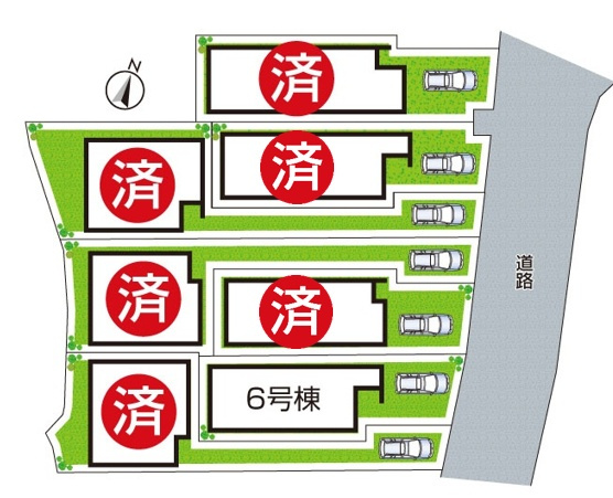 ■西宮市生瀬東町　第1期　新築一戸建ての区画図|全6区画