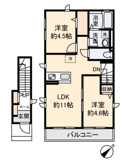 【間取り】 | テラスプラム | 新築！2LDKの間取りです！