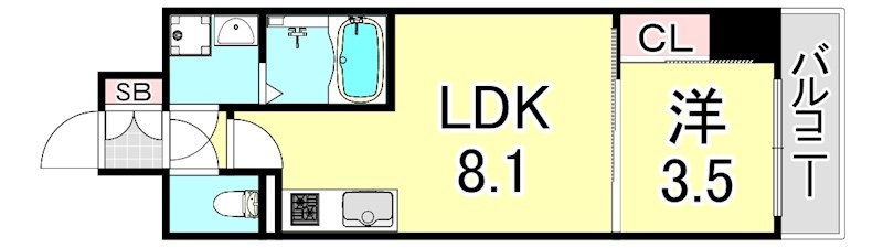 LIVIAZ KOBE LaMerの間取り