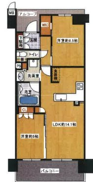 ワコーレ神戸三宮トラッドタワーの間取り